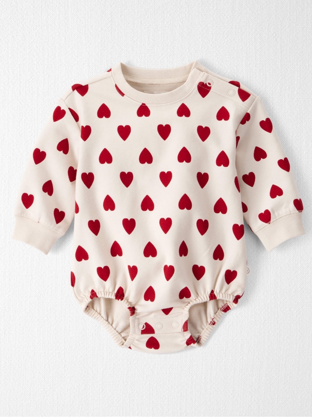 Little Planet Baby Organic Cotton Bubble in Forever Hearts Print
